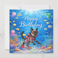 Taucher Alles Gute zum Geburtstag unter Wasser