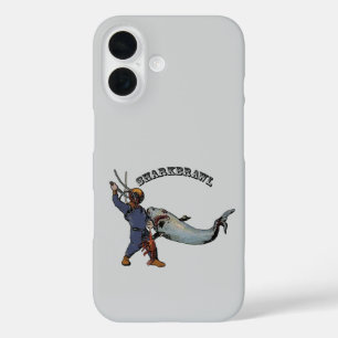Taucher aus der Vintage-Zeit kämpft gegen einen Ha iPhone 16 Hülle