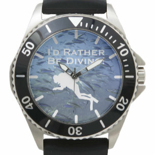 Taucher Design "Ich wäre lieber am Tauchen" Armbanduhr