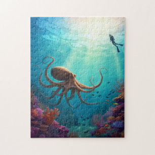 Taucher entdeckt riesigen Kraken im Riff Puzzle