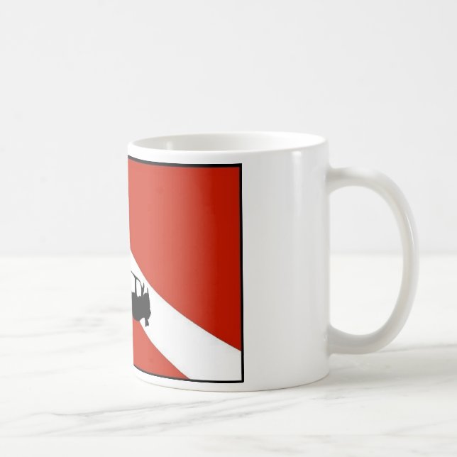 Taucher-Flagge 2 Tasse (Rechts)