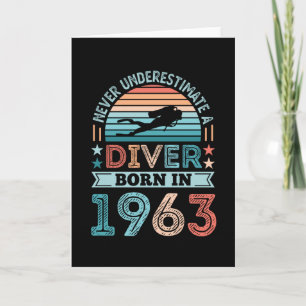 Taucher geboren 1963 60. Geburtstag Diving Gift Di Karte