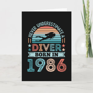 Taucher geboren 1986 40. Geburtstag Diving Gift Di Karte
