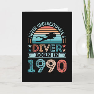 Taucher geboren 1990 30. Geburtstag Diving Gift Di Karte