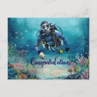 Taucher Gratulation zum Tauchen unter dem Meer