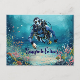 Taucher Gratulation zum Tauchen unter dem Meer Postkarte