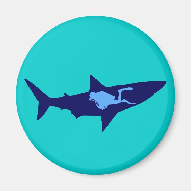 Taucher Hai diver shark Magnet (Vorne)