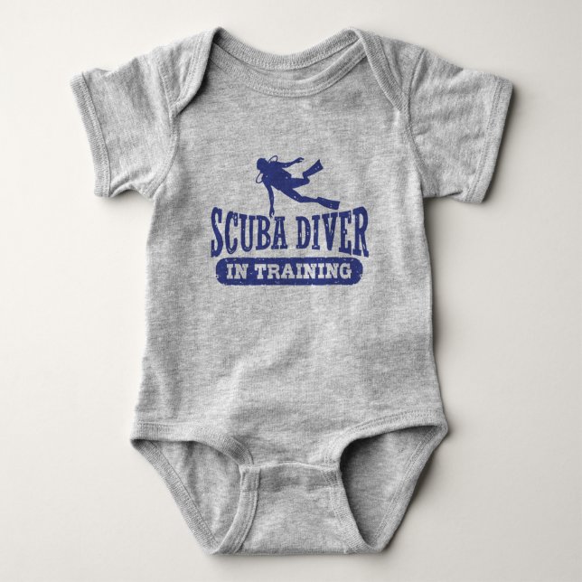 Taucher im Training Baby Strampler (Vorderseite)
