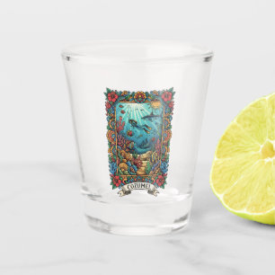 Taucher in Cozumel Mexiko Reise Schnapsglas