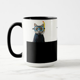 Taucher Katze,Taucheranzug und Schnorchel Tasse