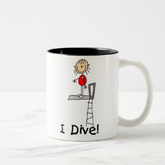 Taucher-Mädchen-Tasse Zweifarbige Tasse