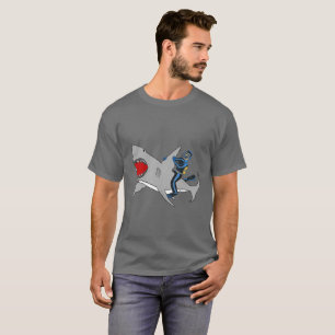 Taucher mit Tauchgang auf einem großen weißen Ha T-Shirt