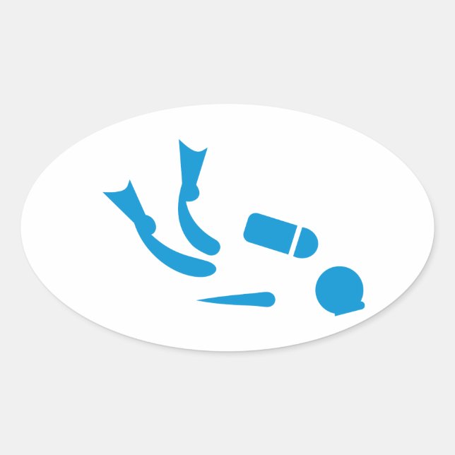 Taucher Ovaler Aufkleber (Vorderseite)