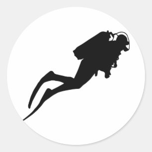 Taucher Runder Aufkleber