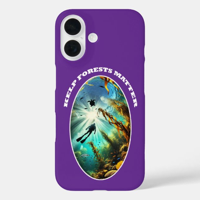 Taucher-Silhouette mit Schildkröte, Fisch und Seet Case-Mate iPhone Hülle (Rückseite)
