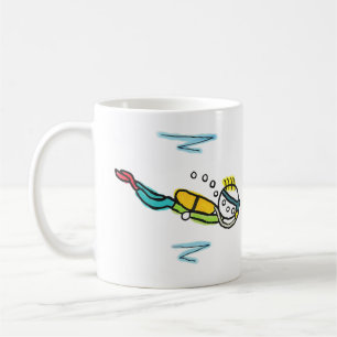 Taucher-Strichmännchen Kaffeetasse