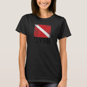 Taucher-Tauchflagge Vintage-Tauchen Unterwasser-Sc T-Shirt