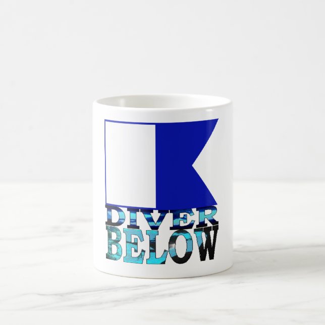 Taucher unter Blau Kaffeetasse (Mittel)