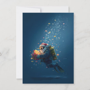 Taucher-Weihnachtsmann-Weihnachtskarten Feiertagskarte