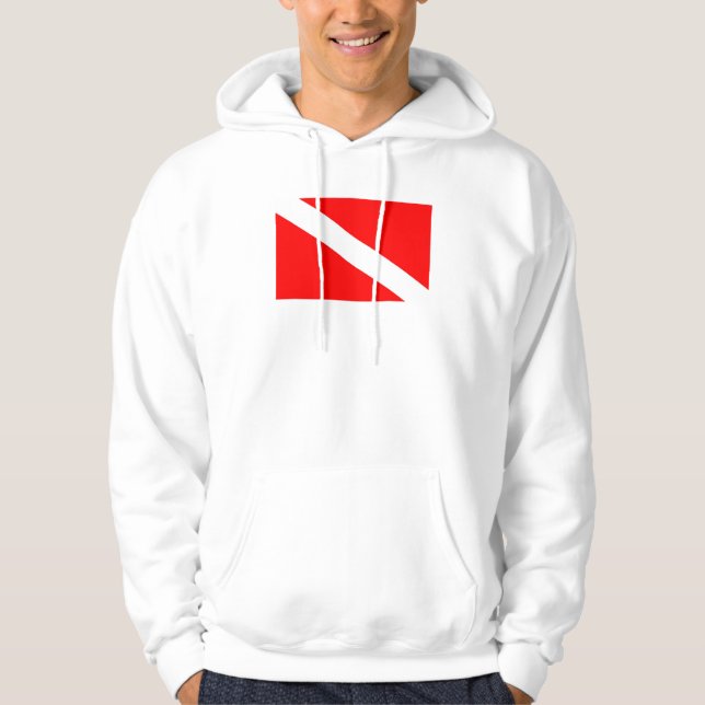 Taucherflagge rotes diagonales Tauchsymbol Hoodie (Vorderseite)