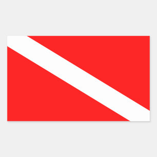 Taucherflagge Scuba-Taucher Taucher Unter Wasser Rechteckiger Aufkleber