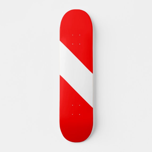 Taucherflagge Scuba-Taucher Taucher Unter Wasser Skateboard (Vorne)