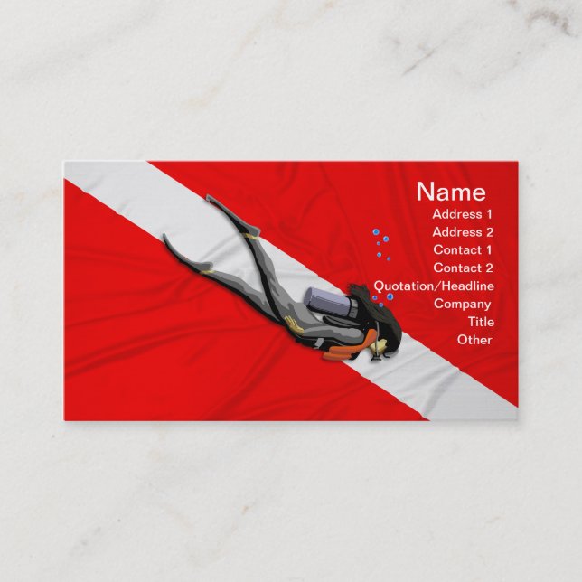 Taucherflagge Visitenkarte (Vorderseite)