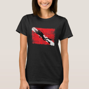 Tauchergeschwungene Tauchflagge Scuba-Tauchen Amer T-Shirt