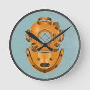 Taucherglocke aus der Vintage-Zeit Runde Wanduhr