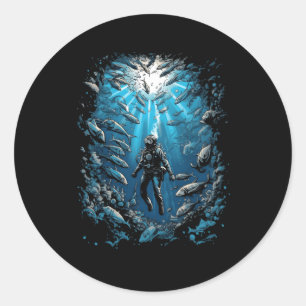 Taucherhaie Tiefseetauchen Runder Aufkleber
