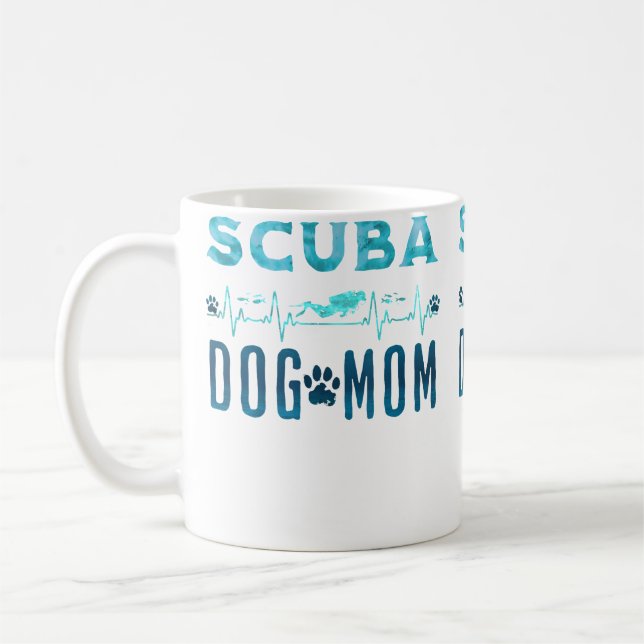 Taucherhund-Mutter-Tauchgang Kaffeetasse (Links)