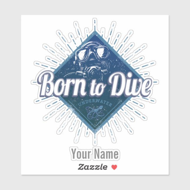 Taucherretro Scuba Diving School Vintag Ocean Aufkleber (Blatt)