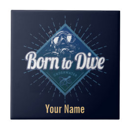 Taucherretro Scuba Diving School Vintag Ocean Fliese