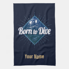 Taucherretro Scuba Diving School Vintag Ocean Geschirrtuch