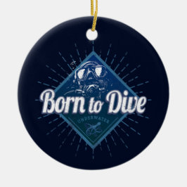 Taucherretro Scuba Diving School Vintag Ocean Keramik Ornament