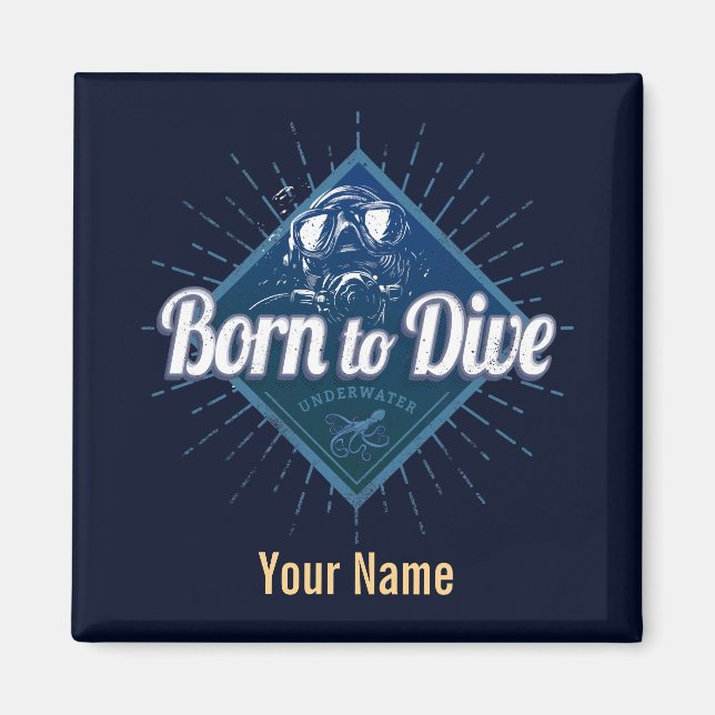 Taucherretro Scuba Diving School Vintag Ocean Magnet (Vorne)