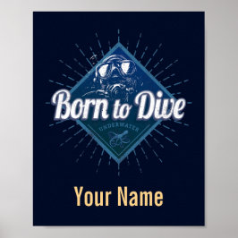 Taucherretro Scuba Diving School Vintag Ocean Poster