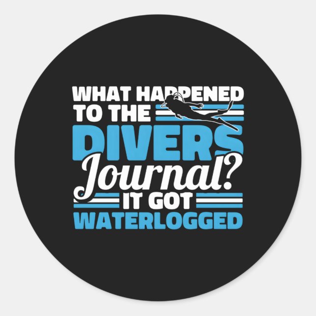 Taucherskuba Schnorcheln Kommerzielles Tauchen Runder Aufkleber (Vorderseite)