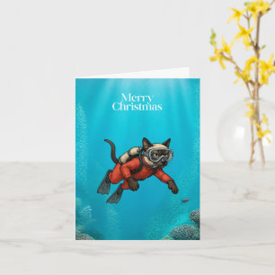 Taucherthema Weihnachten unter Wasser Karte