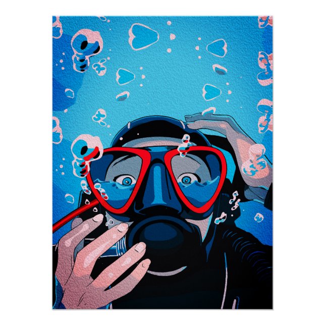 Taucherüberraschung - Unterwassererlebnis Poster (Vorderseite)