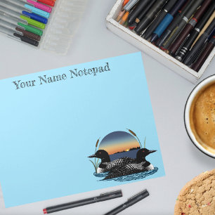 Tauchervogel-Paar Sonnenuntergang Blauer See Wildl Notizblock