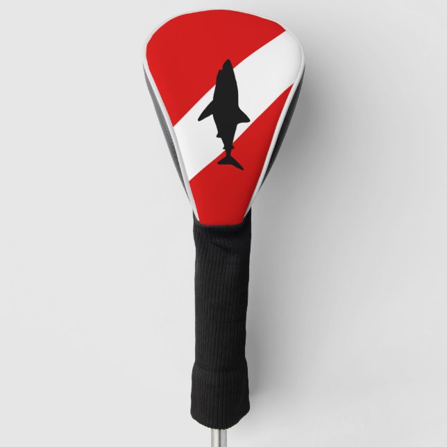 Tauchflagge: Haifisch Golf Headcover (Vorderseite)