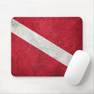 Tauchflagge im Vintage-Stil. Taucher unten Flagge Mousepad