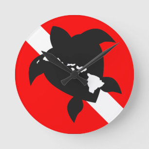 Tauchflagge Runde Wanduhr