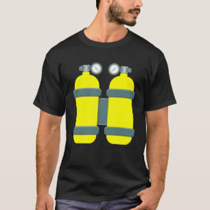 Tauchflaschen-Rückendruck-Halloween-Kostüm für Tau T-Shirt