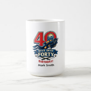 Tauchgang 40. Geburtstag Kaffeetasse