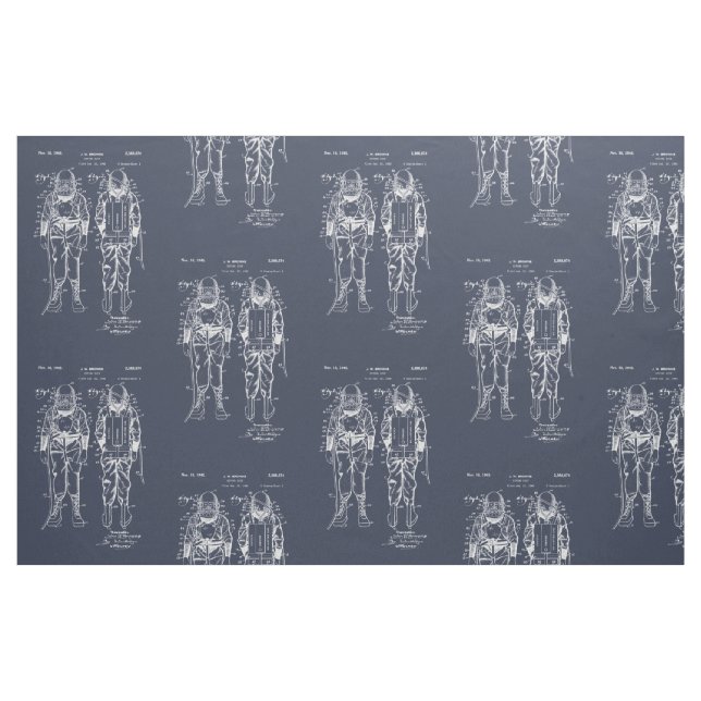 Tauchgang! Blaupause Stoff (Fat Quarter (45,7 x 55,9 cm))