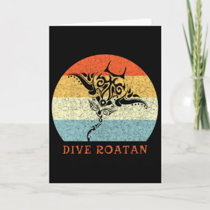Tauchgang Roatan Vintage Retro Tril Stingray Urlau Karte