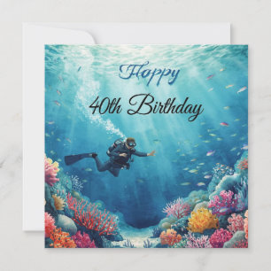 Tauchgang zum 40. Geburtstag unter Wasser Karte