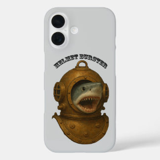 Tauchhelm aus der Vintage-Zeit mit einem herauskom iPhone 16 Hülle